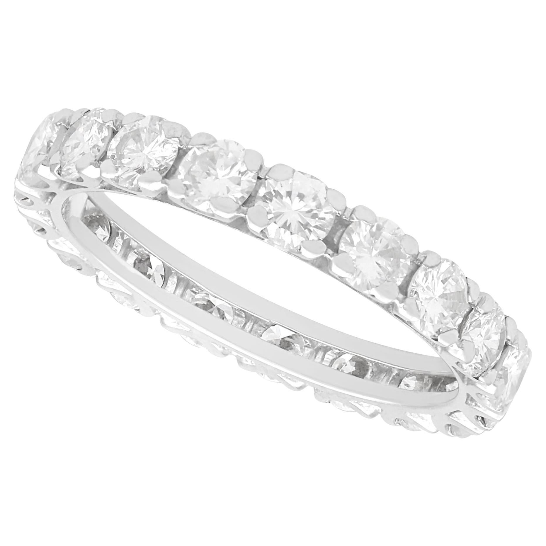 Vintage 1.90ct Diamond and 18k White Gold Full Eternity Ring Circa 1950 For Sale