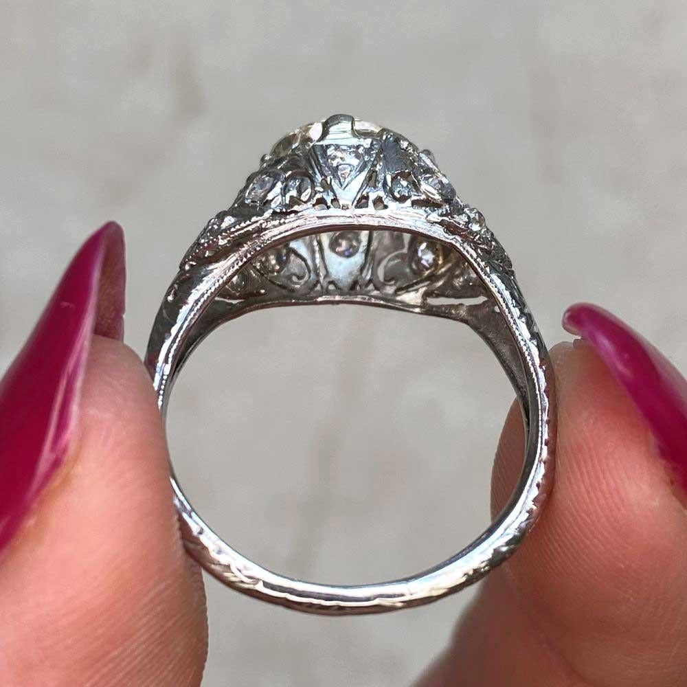 Vintage 1.90ct Old European Cut Diamond Engagement Ring, VS1 Clarity, Platinum For Sale 6