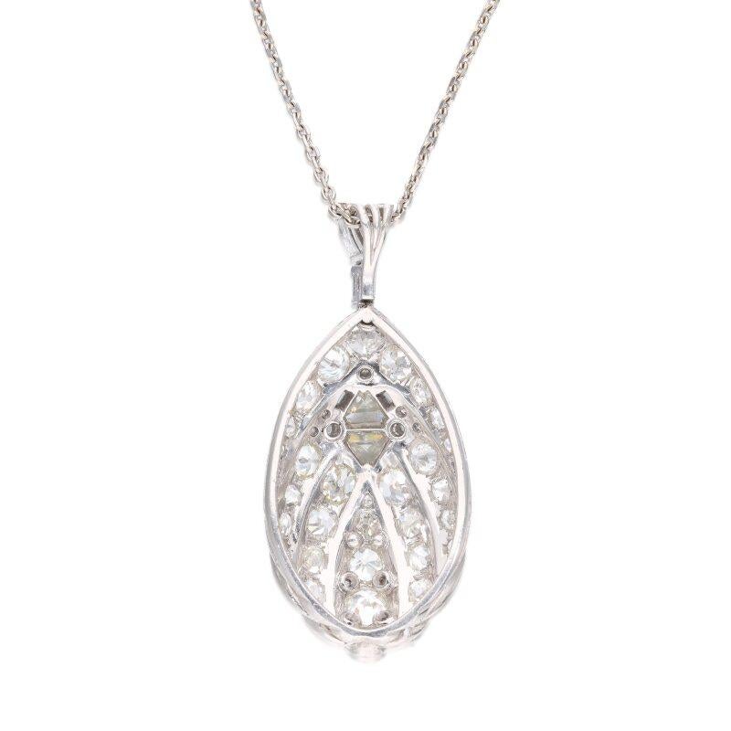 Taglio rotondo Vintage By 19,10 grammi 6,50 carati J SI1 Collana con diamante in platino in vendita