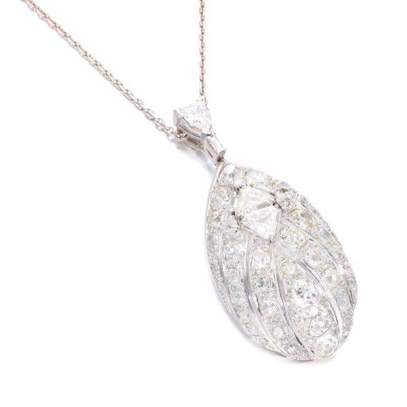 Vintage By 19,10 grammi 6,50 carati J SI1 Collana con diamante in platino In condizioni buone in vendita a New York, NY