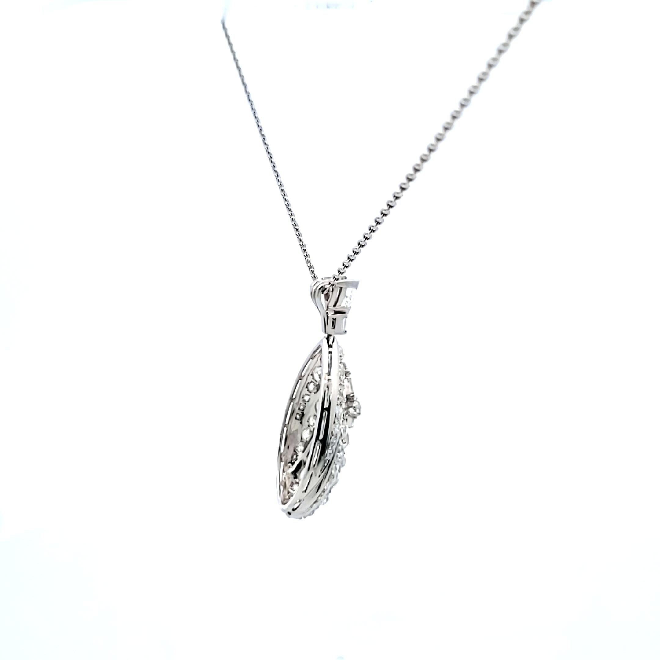 Vintage By 19,10 grammi 6,50 carati J SI1 Collana con diamante in platino in vendita 3