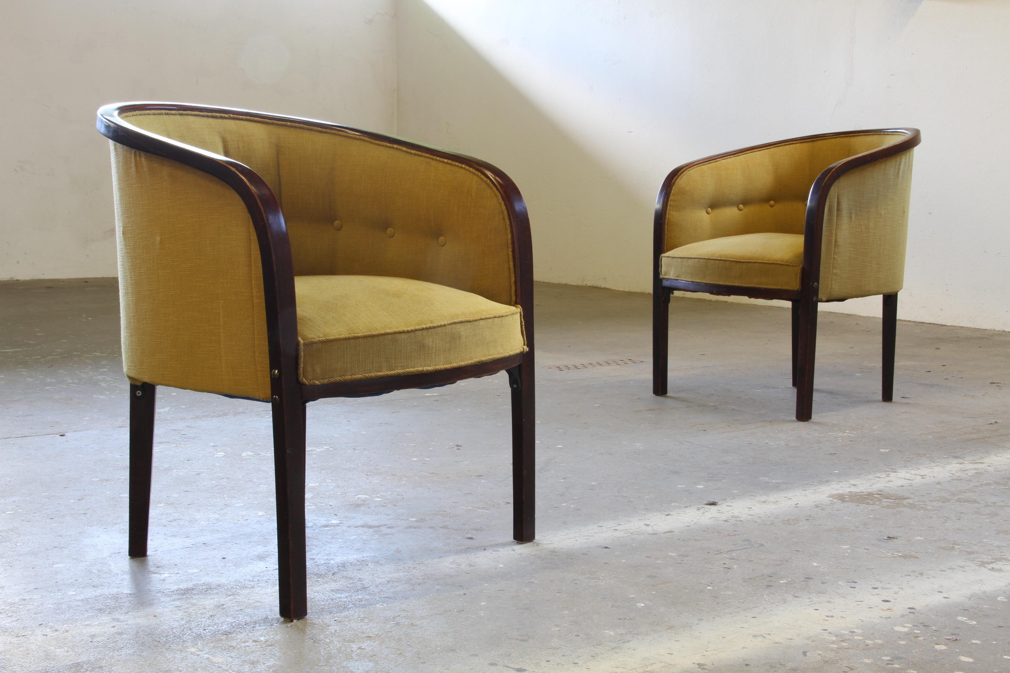 Austriaco Sedie da salotto Josef Hoffmann d'epoca del 1910, in stile Gatsy in vendita