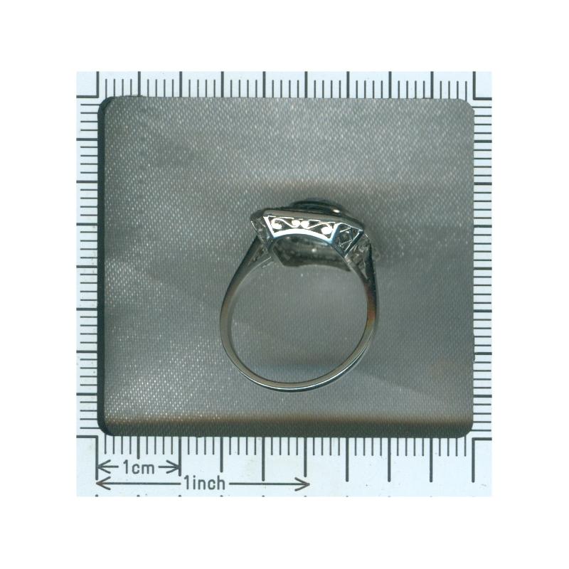 Vintage 1.92 Carat Diamond & Brazilian Emerald Platinum Engagement Ring 5