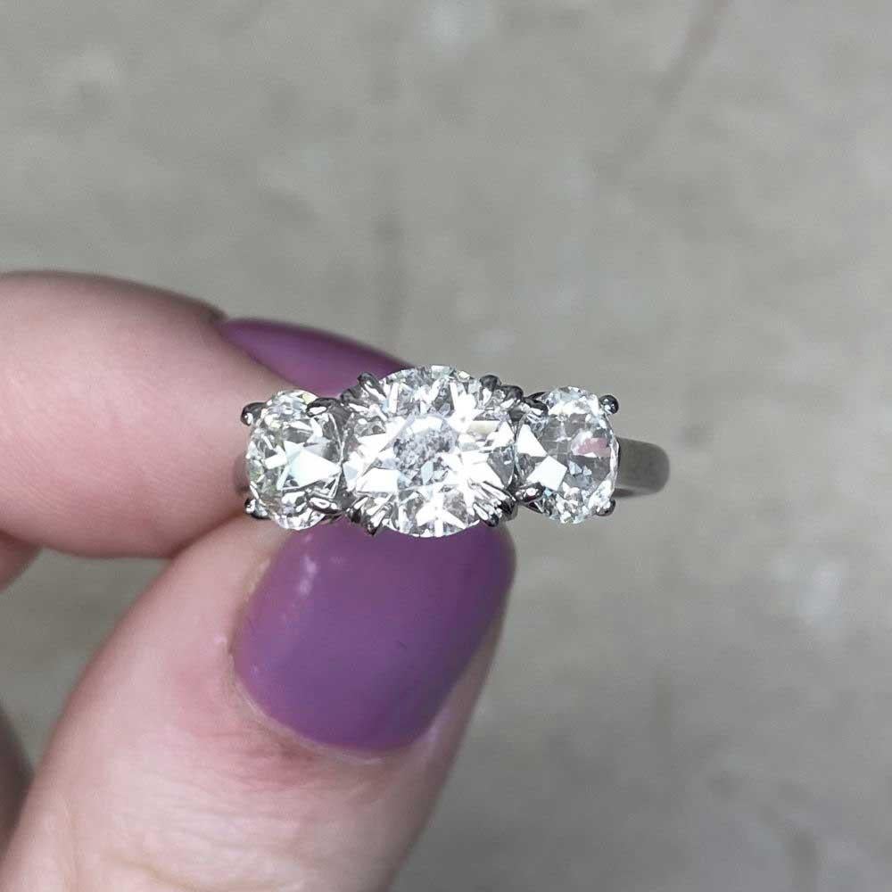 Vintage 1.92 Carat Old Euro-Cut Diamond Engagement Ring, VS1 Clarity, Platinum 2