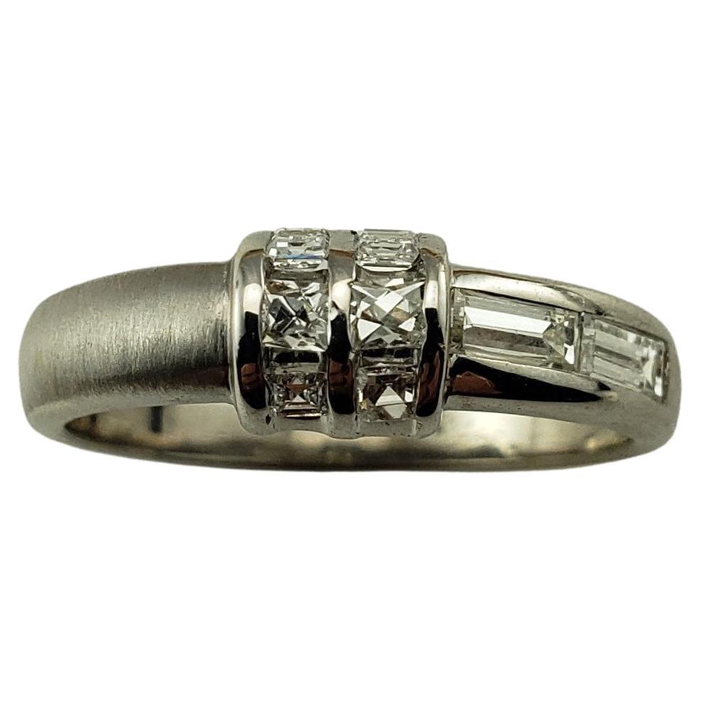 Vintage 19.2 Karat White Gold and Diamond Band Ring