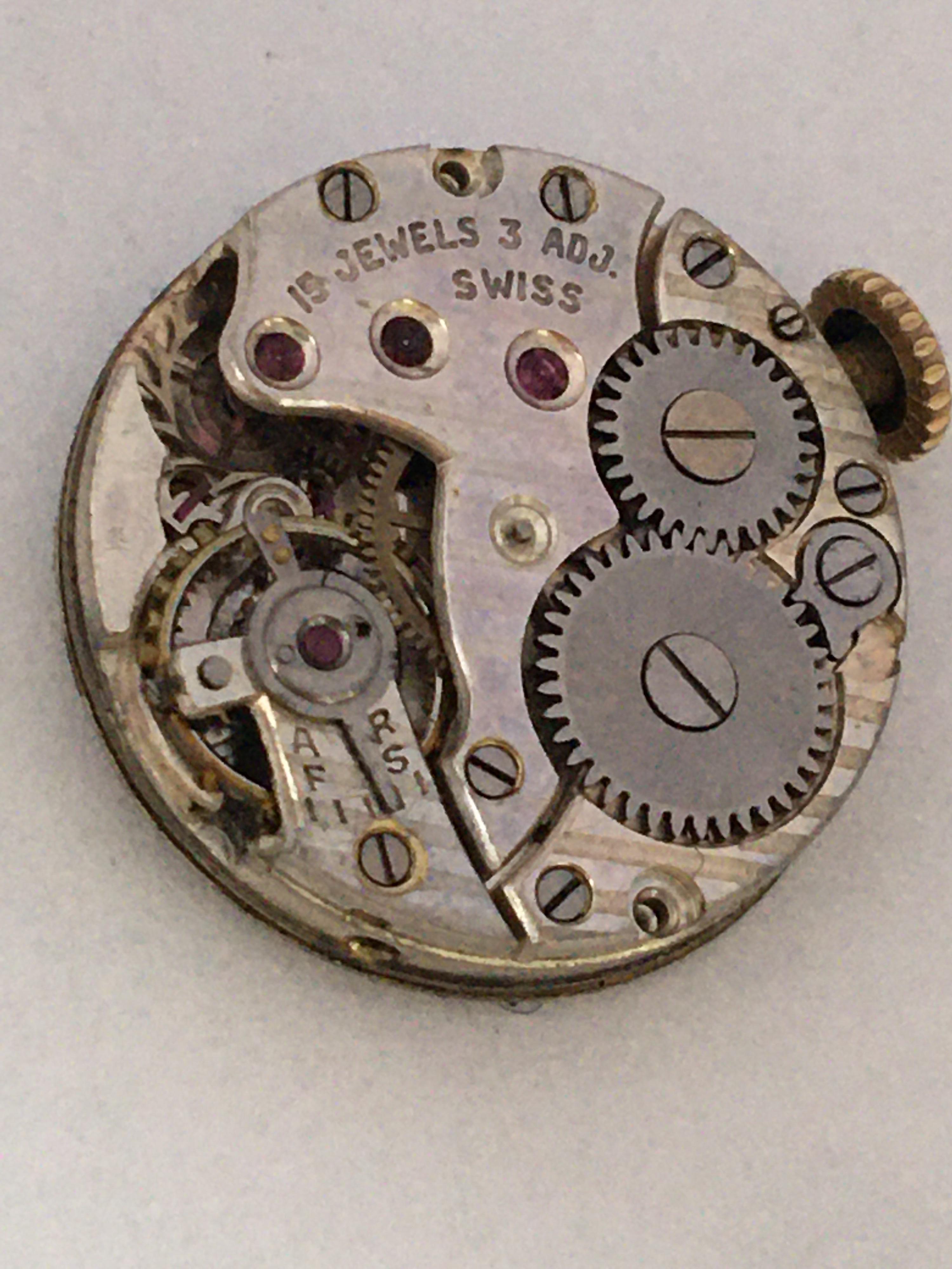 Vintage 1920s 9 Karat Gold Ladies Mechanical Watch For Sale 8