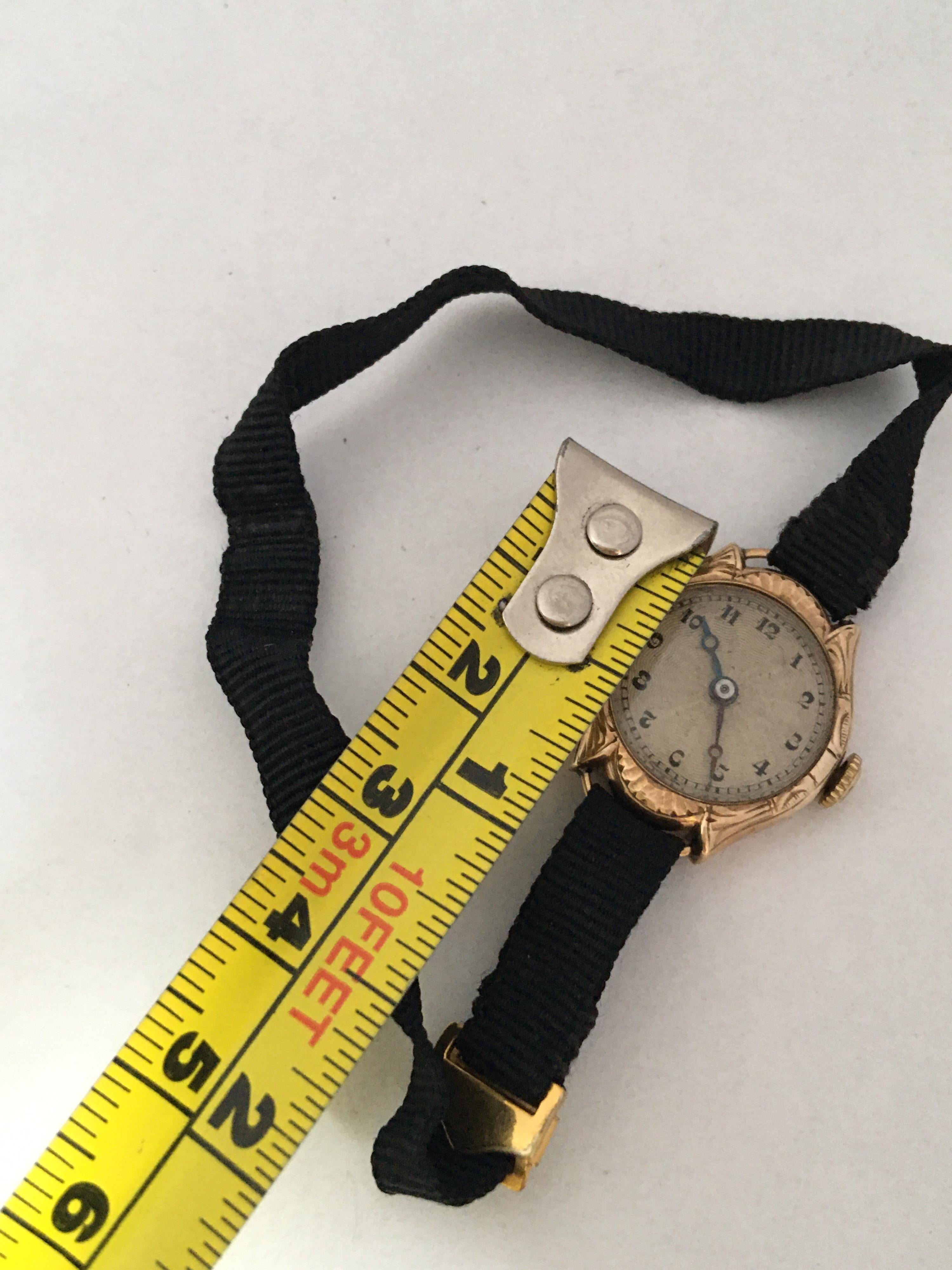 Vintage 1920s 9 Karat Gold Ladies Mechanical Watch For Sale 9