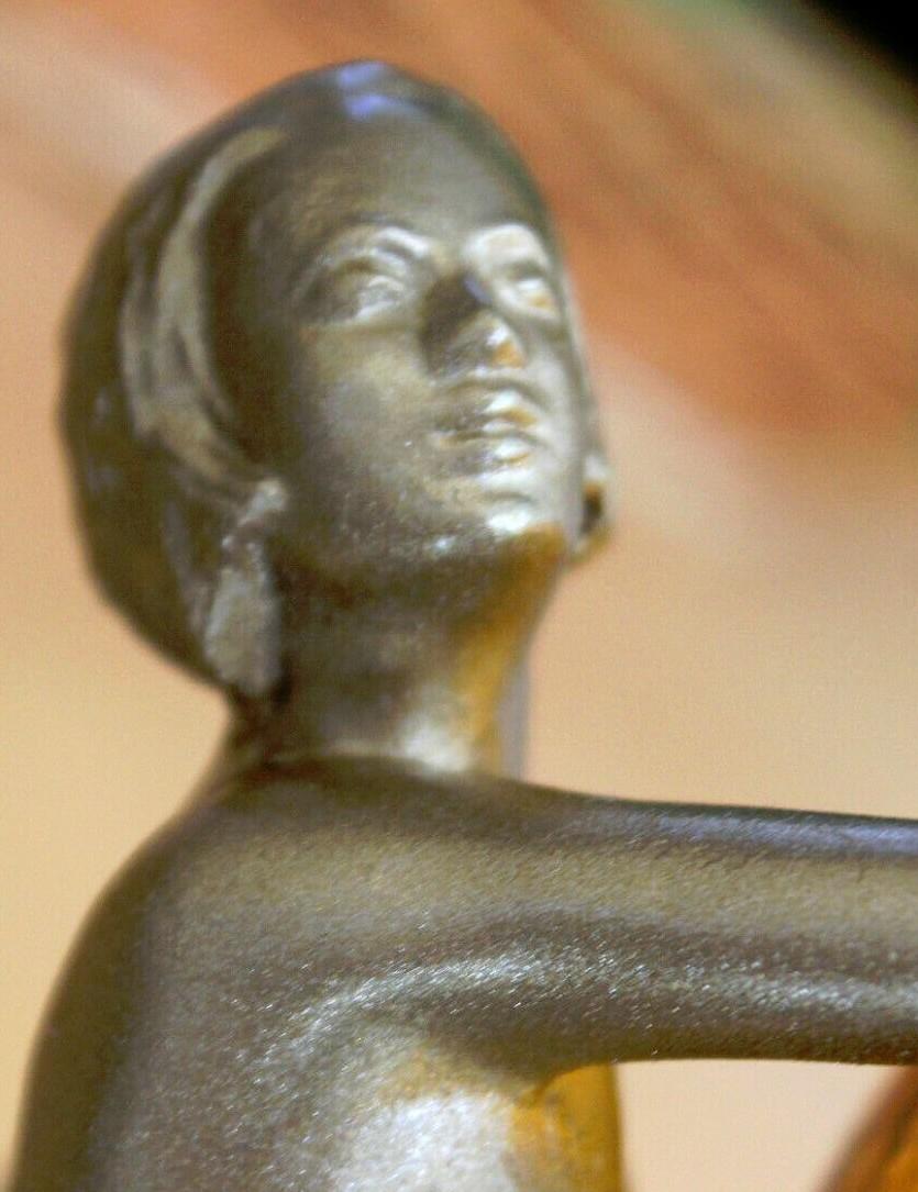 Vintage 1920s Art Deco Nude Figural Lamp Sculpture in the manner of Frankart 4
