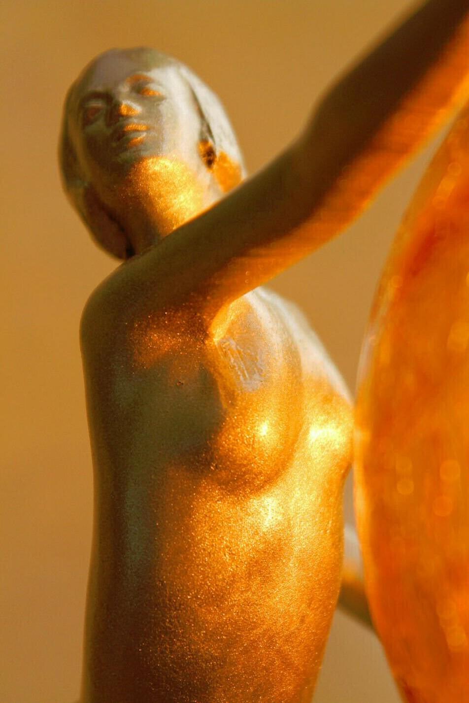 20th Century Vintage 1920s Art Deco Nude Figural Lamp Sculpture in the manner of Frankart
