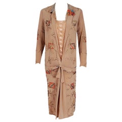 Vintage 1920's Arthur Weiss Couture Metallic Art Deco Embroidered Silk Dress