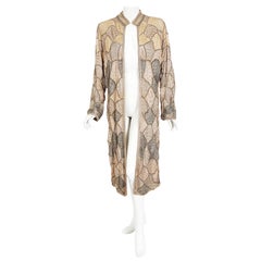 Vintage 1920's Austrian Couture Handmade Metallic Crochet Knit Art-Deco Jacket