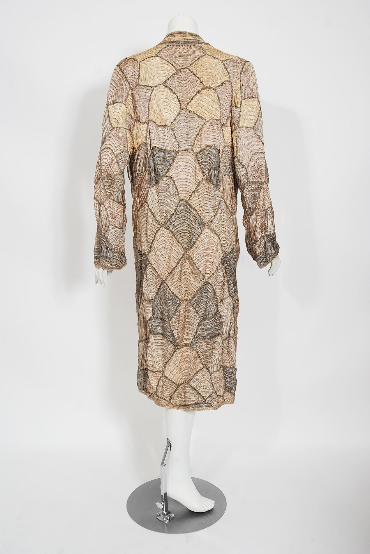 Vintage 1920's Austrian Couture Handmade Metallic Crochet Knit Art-Deco Jacket 2
