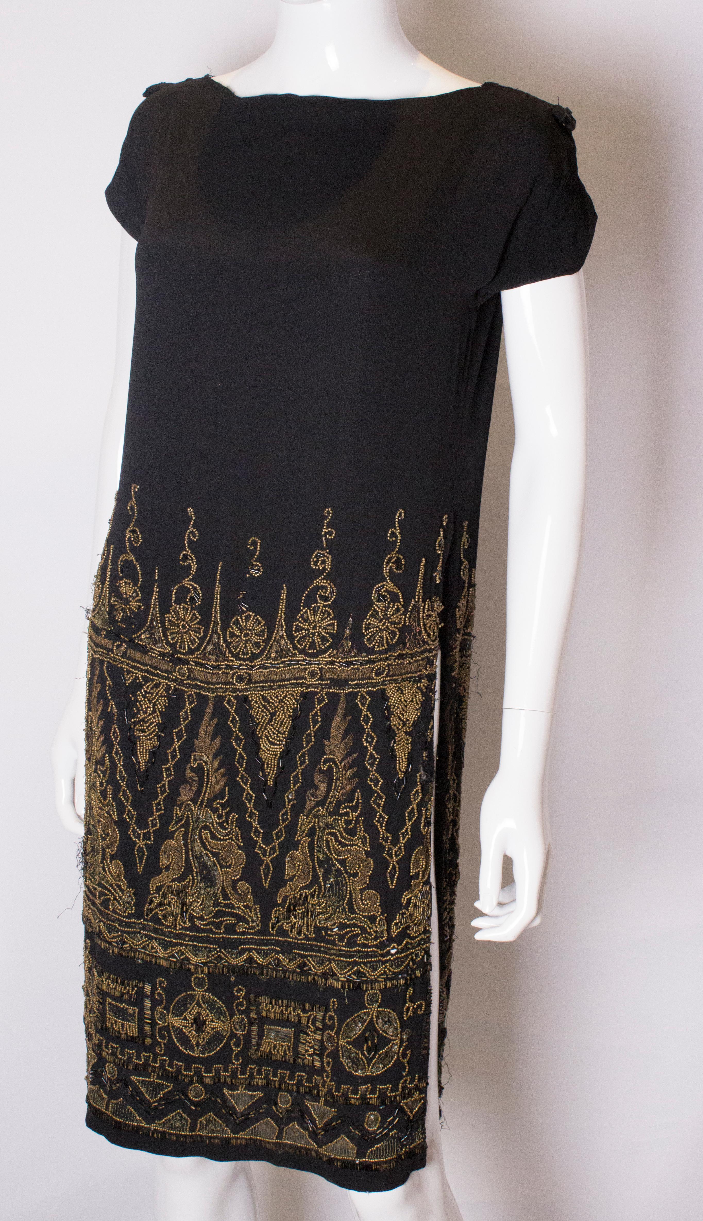 Vintage 1920s Beaded Shift In Fair Condition In London, GB