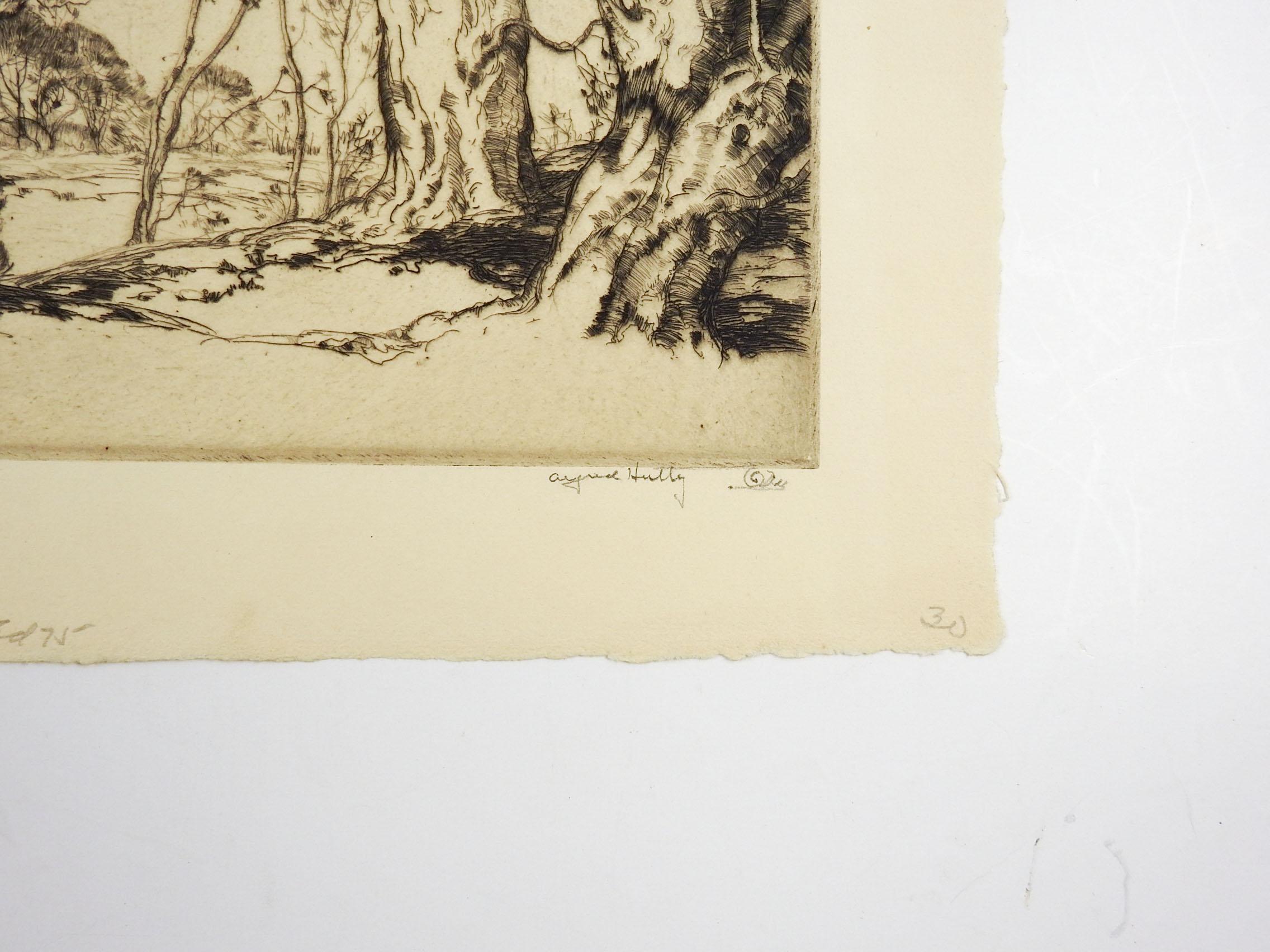 Arts and Crafts Vintage 1920s Beverly Beeches by Alfred Hutty Etching For Sale