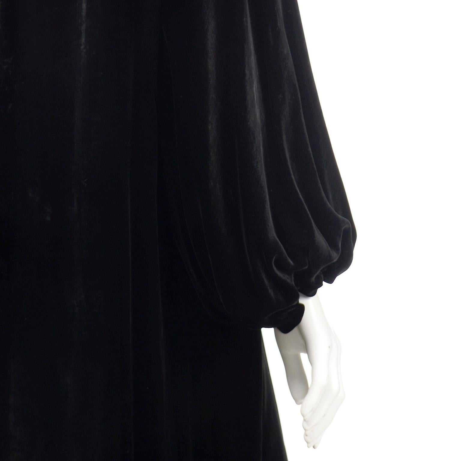 Vintage 1920's Black Silk Velvet Evening Coat w Soutache Trim For Sale 3