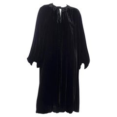 Vintage 1920's Black Silk Velvet Evening Coat w Soutache Trim