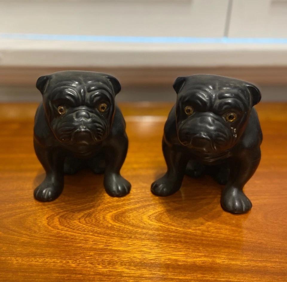 Art Déco Figure di bulldog inglese in ceramica vintage degli anni '20 da collezione in vendita