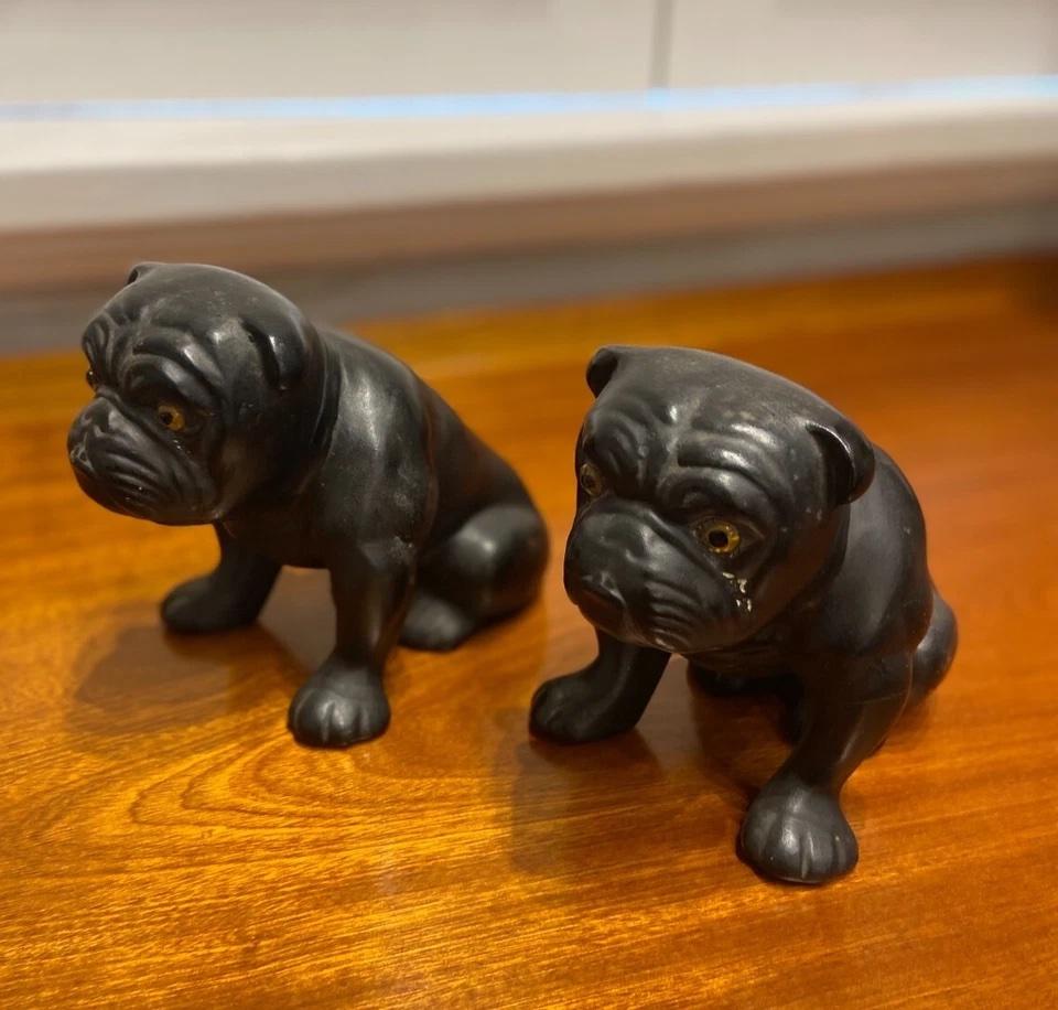 Figure di bulldog inglese in ceramica vintage degli anni '20 da collezione In condizioni buone in vendita a London, GB