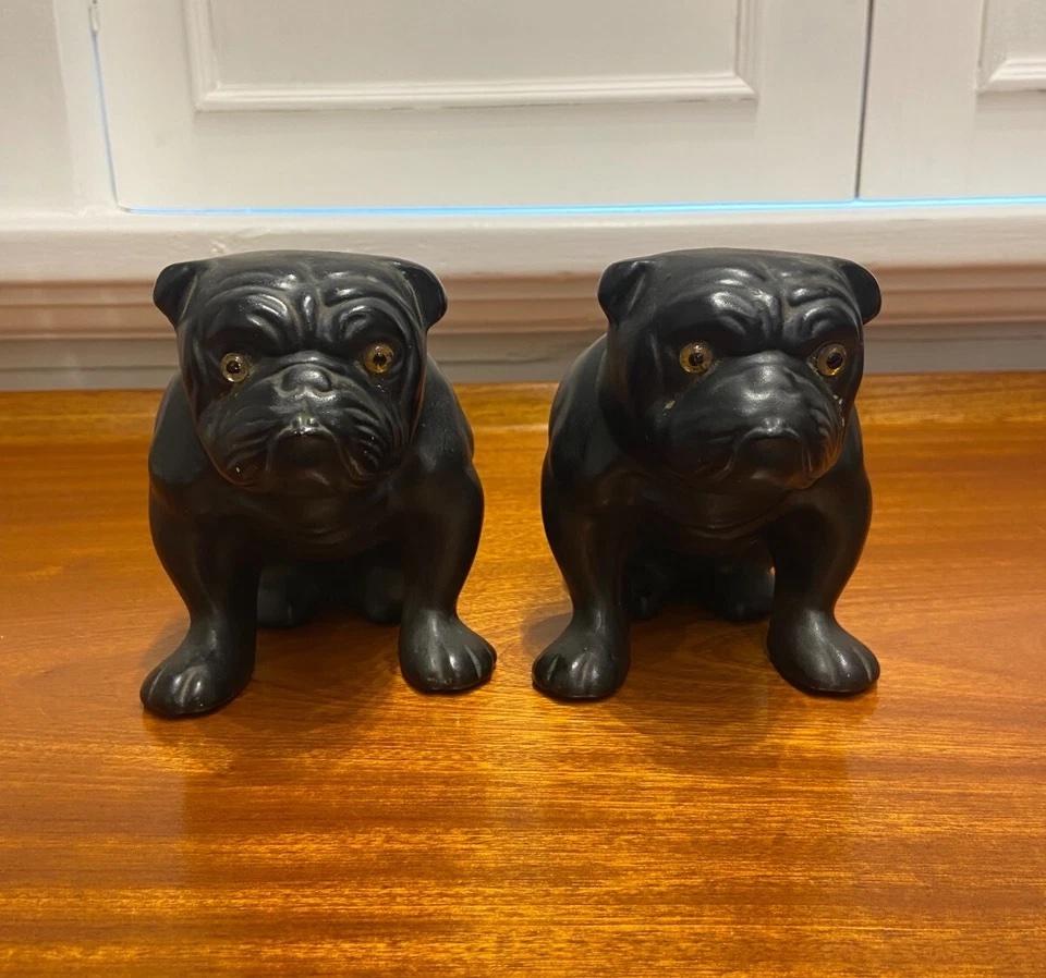 Ceramica Figure di bulldog inglese in ceramica vintage degli anni '20 da collezione in vendita