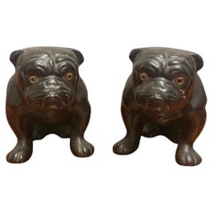 Vintage 1920's Ceramic English Bulldog Figures Collectors Items