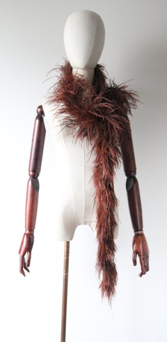 Vintage 1920's Chestnut Brown Ostrich Feather Boa 1920's flapper feather boa