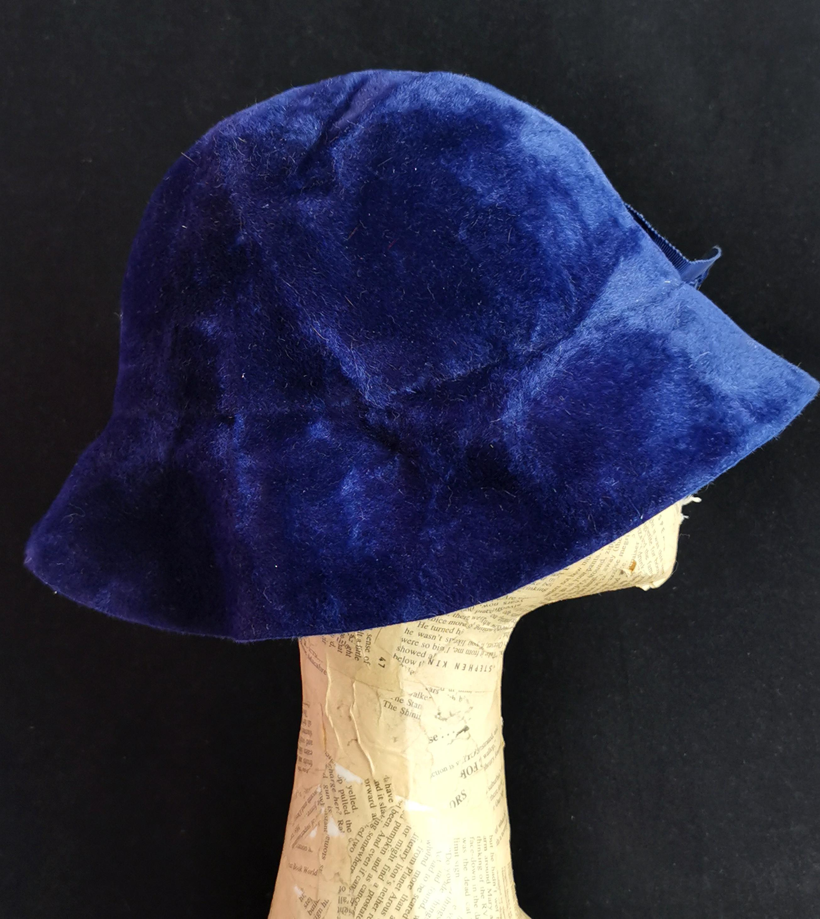navy blue cloche hat