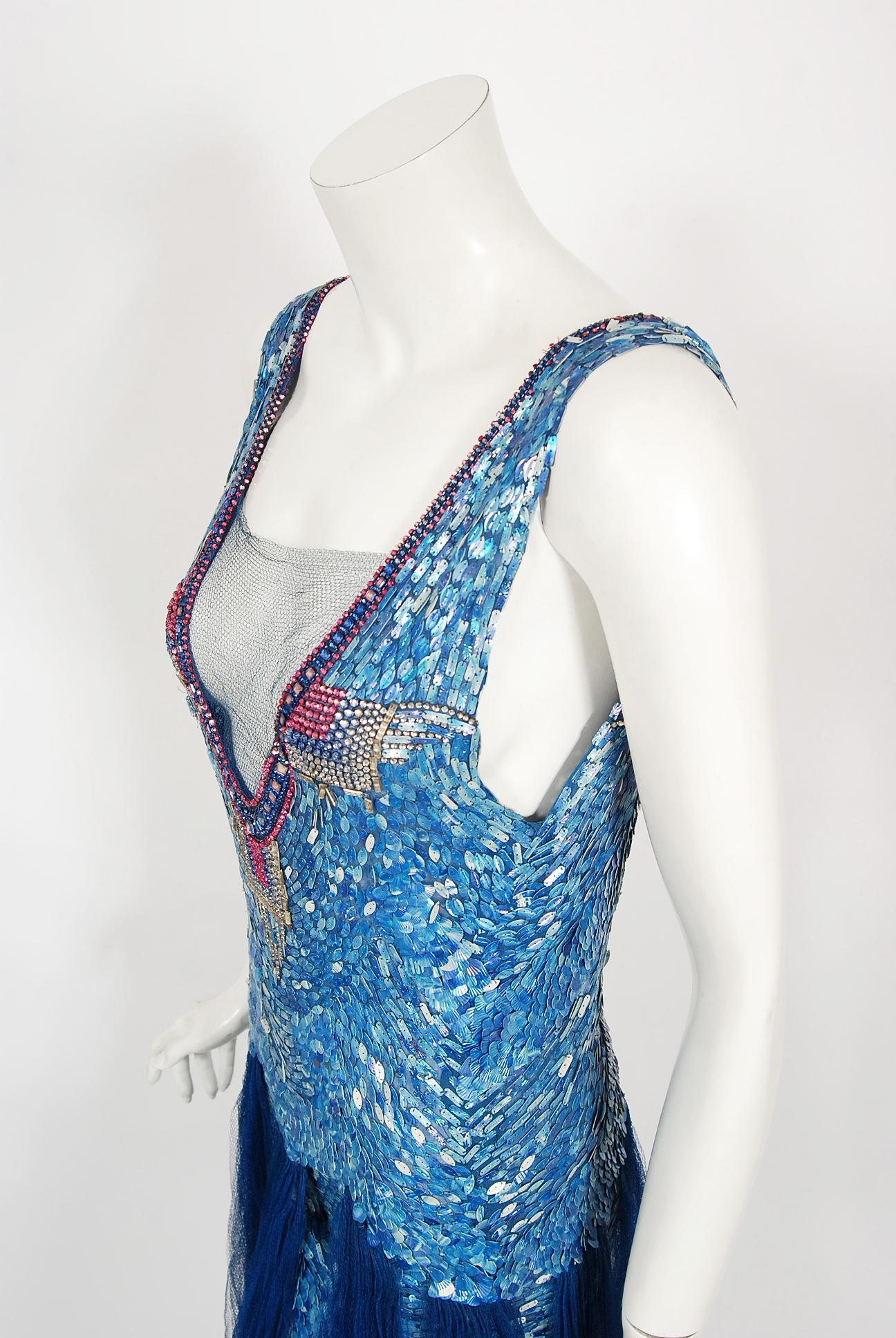 1920s blue dress
