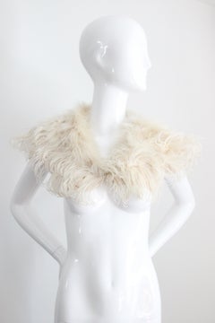 Vintage 1920's Cream Ostrich Feather Cape 1920's Shoulder Cape Silk Feather