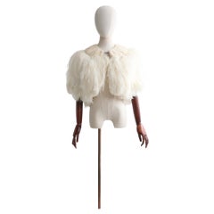 Vintage 1920's Cream Ostrich Feather Jacket UK 10 US 6