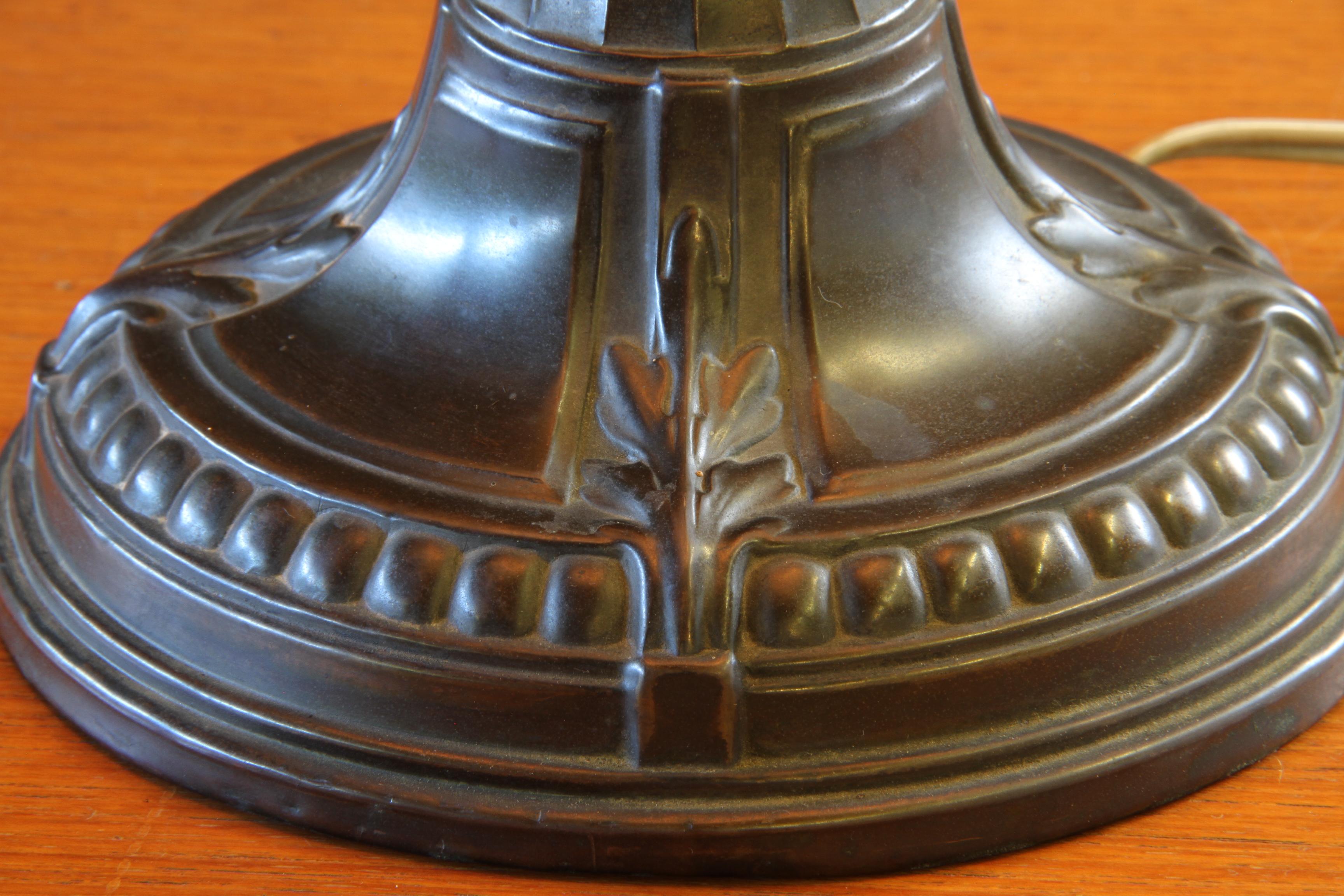 Vintage 1920s Danish Table Lamp in the Style of Just Andersen Diskometal design For Sale 7