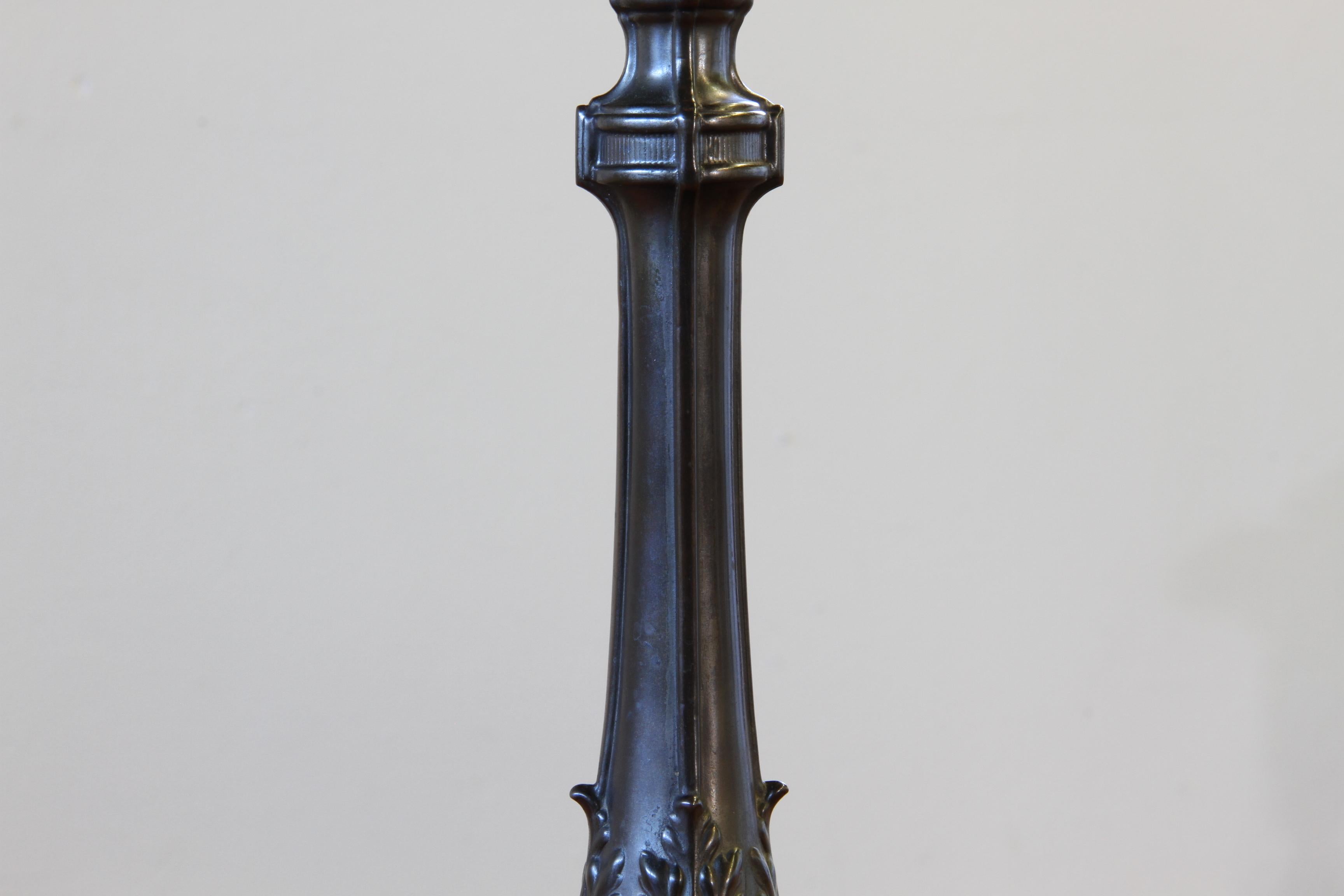 Vintage 1920s Danish Table Lamp in the Style of Just Andersen Diskometal design For Sale 1