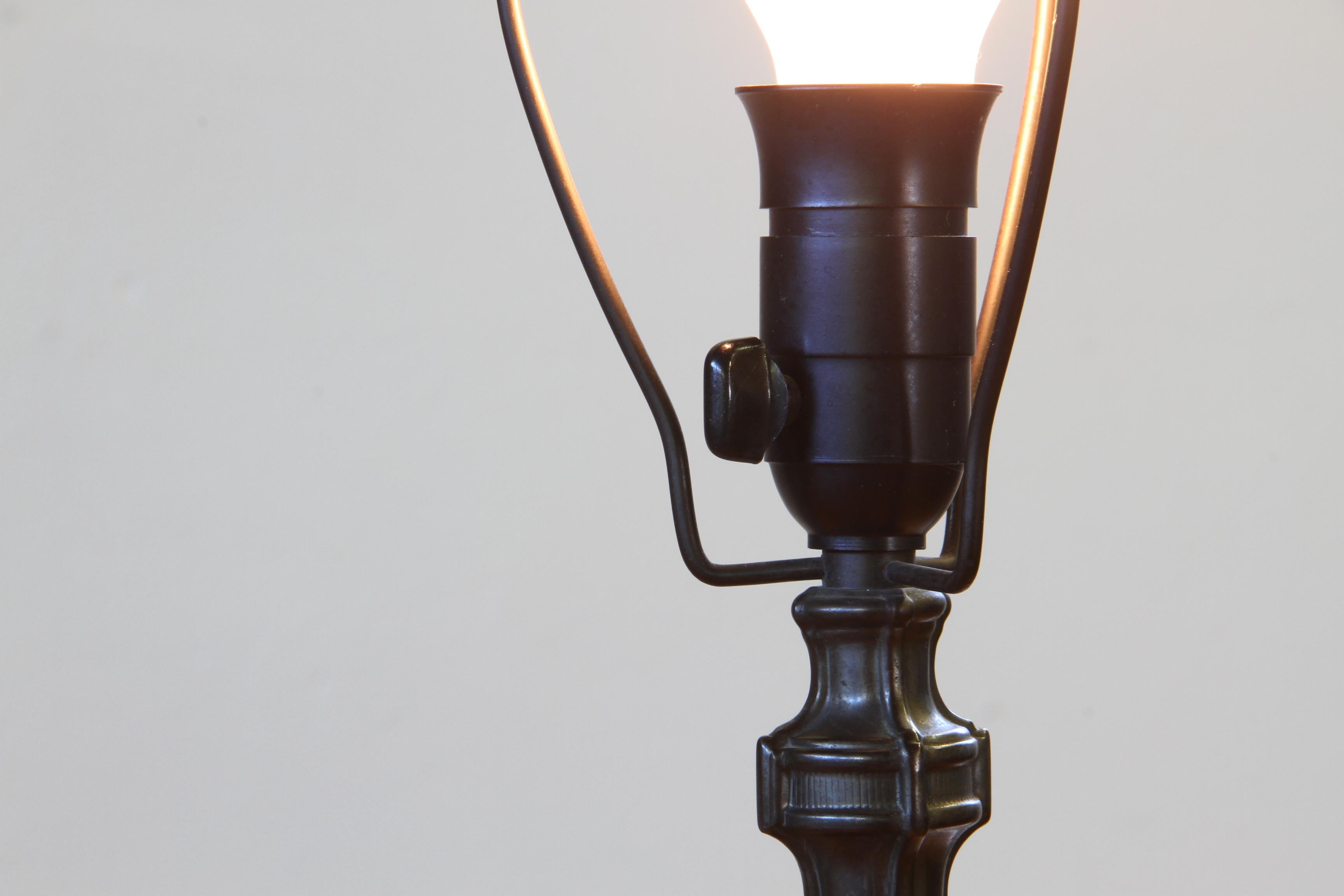 Vintage 1920s Danish Table Lamp in the Style of Just Andersen Diskometal design For Sale 2