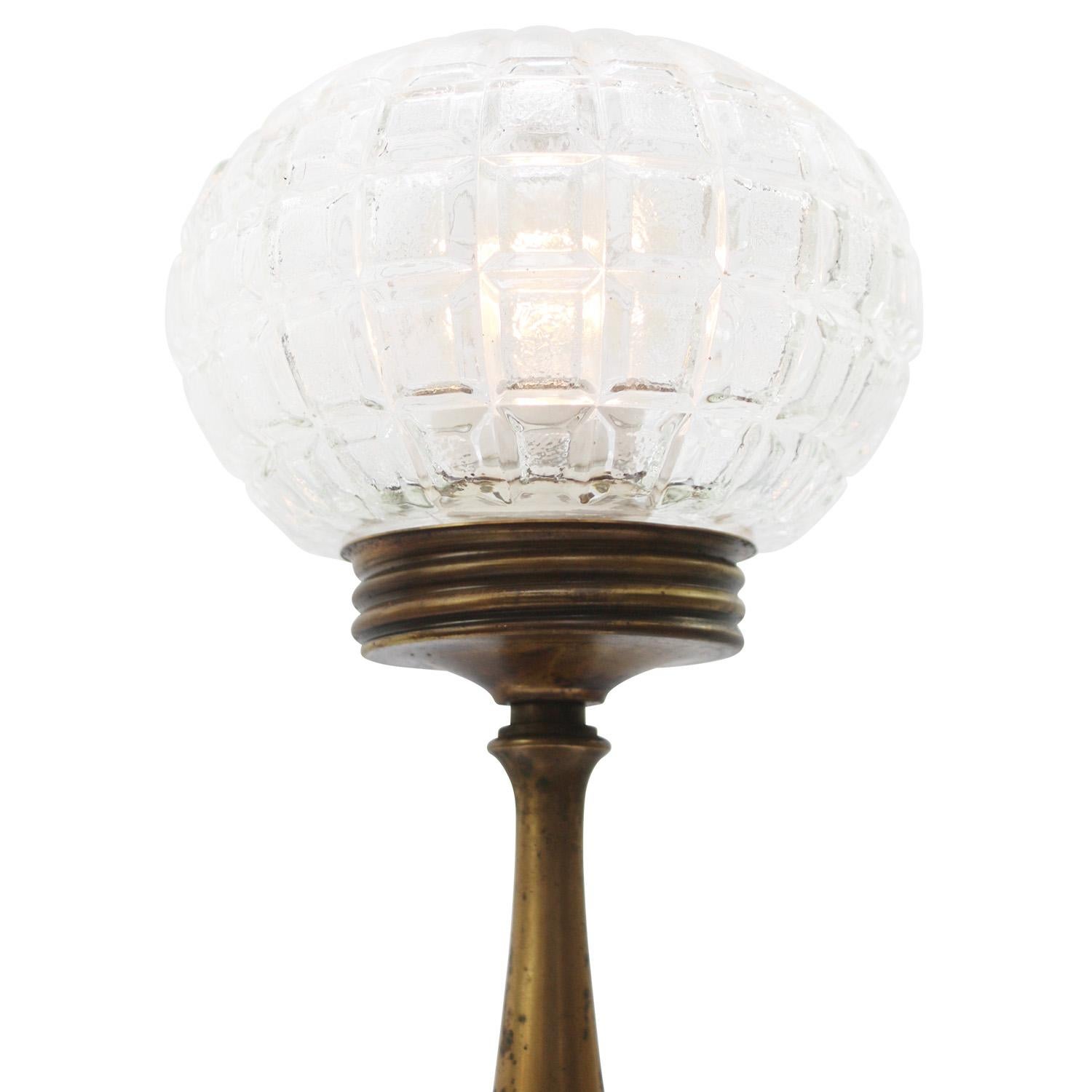 Art Nouveau Vintage 1920s French Brass & Glass Table Desk Light For Sale
