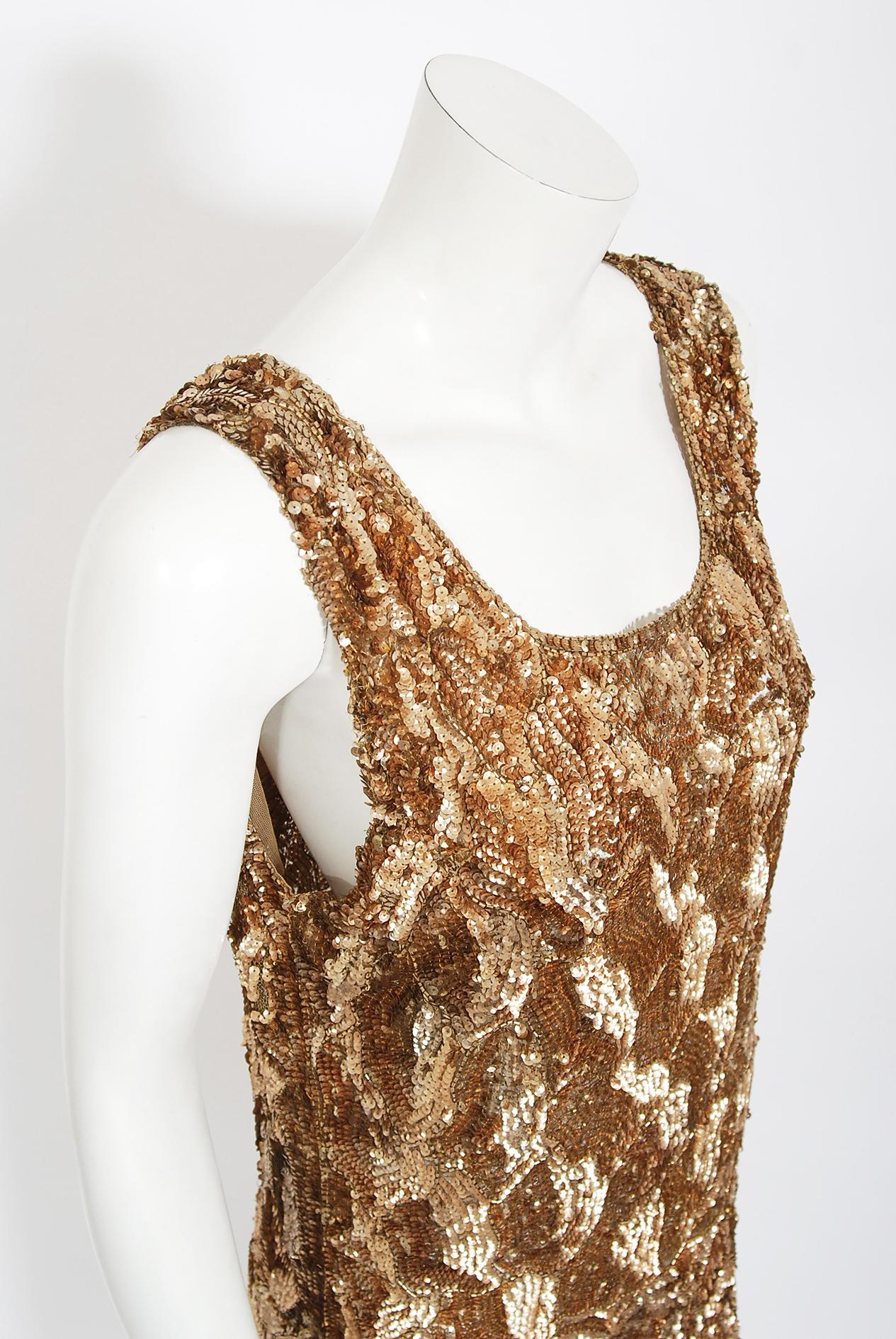 gold sequin 1920s dress