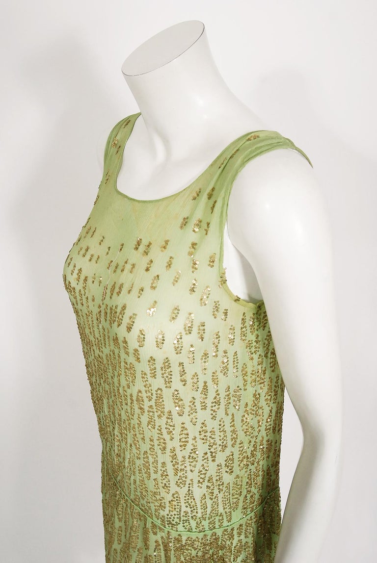 Antique 1920's French Mint-Green Beaded Sequin Silk Chiffon Draped Flapper Dress For Sale at 1stDibs | 1920s green dress, original 1920s dress, 1920's vintage dresses Antique 1920's French Mint-Green Beaded Sequin Silk Chiffon Draped Flapper Dress For Sale at 1stDibs | 1920s green dress, original 1920s dress, 1920's vintage dresses
