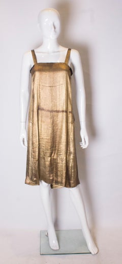 Vintage 1920s Gold Lame Shift Dress