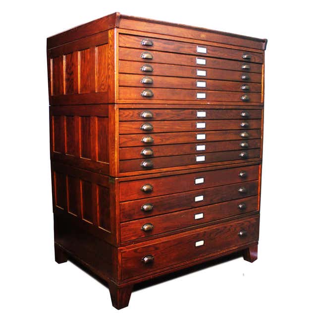 Vintage Map Filing Cabinet - For Sale on 1stDibs