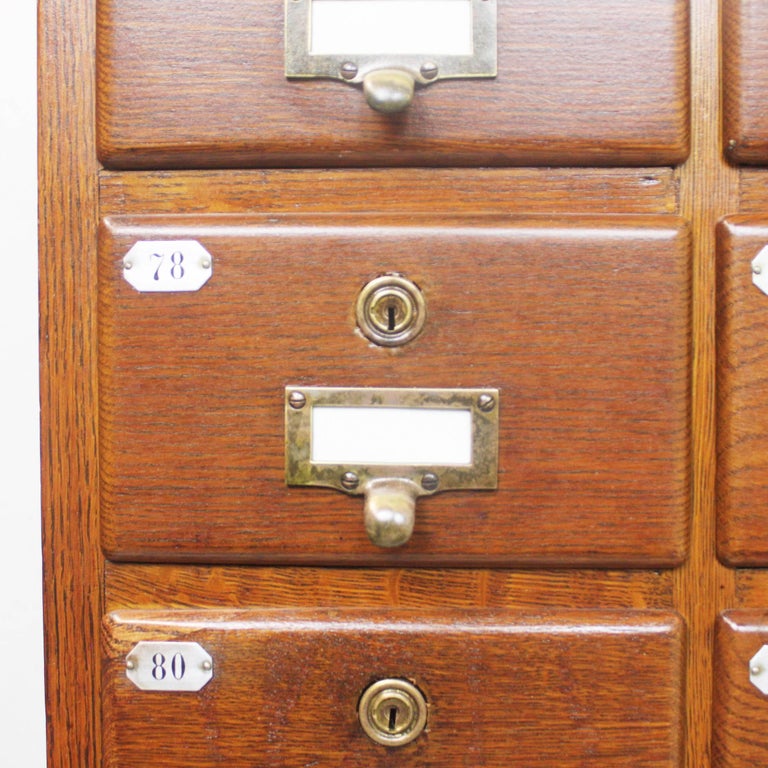 Vintage 1920s Industrial Oak Card File 24Drawer Apothecary at