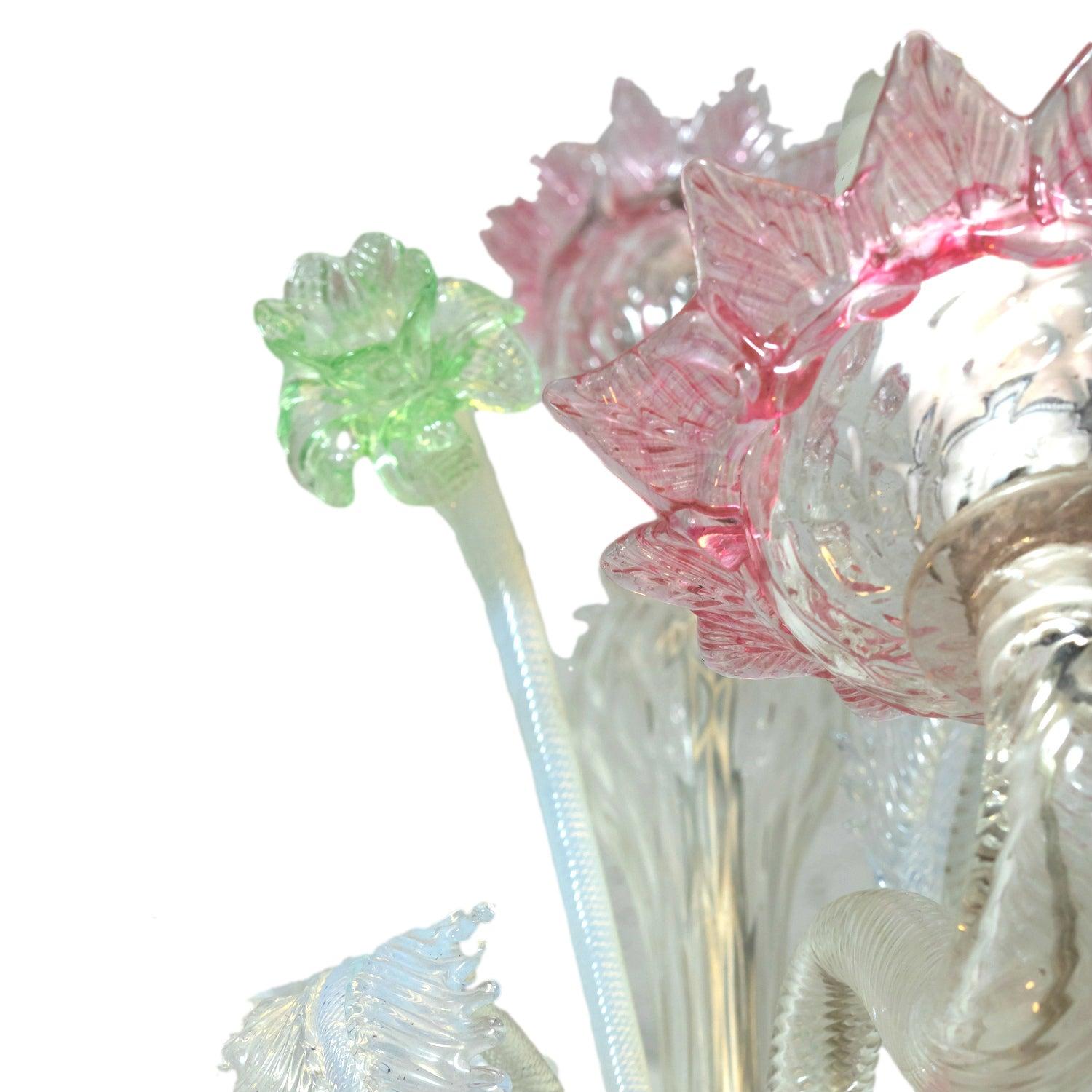 Lustre multicolore italien à quatre lumières de Murano des années 1920 en vente 7