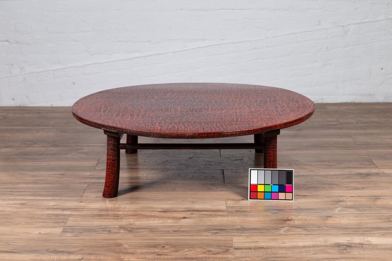 Vintage, 1920s Japanese Taishō Period Low Round Coffee Table with