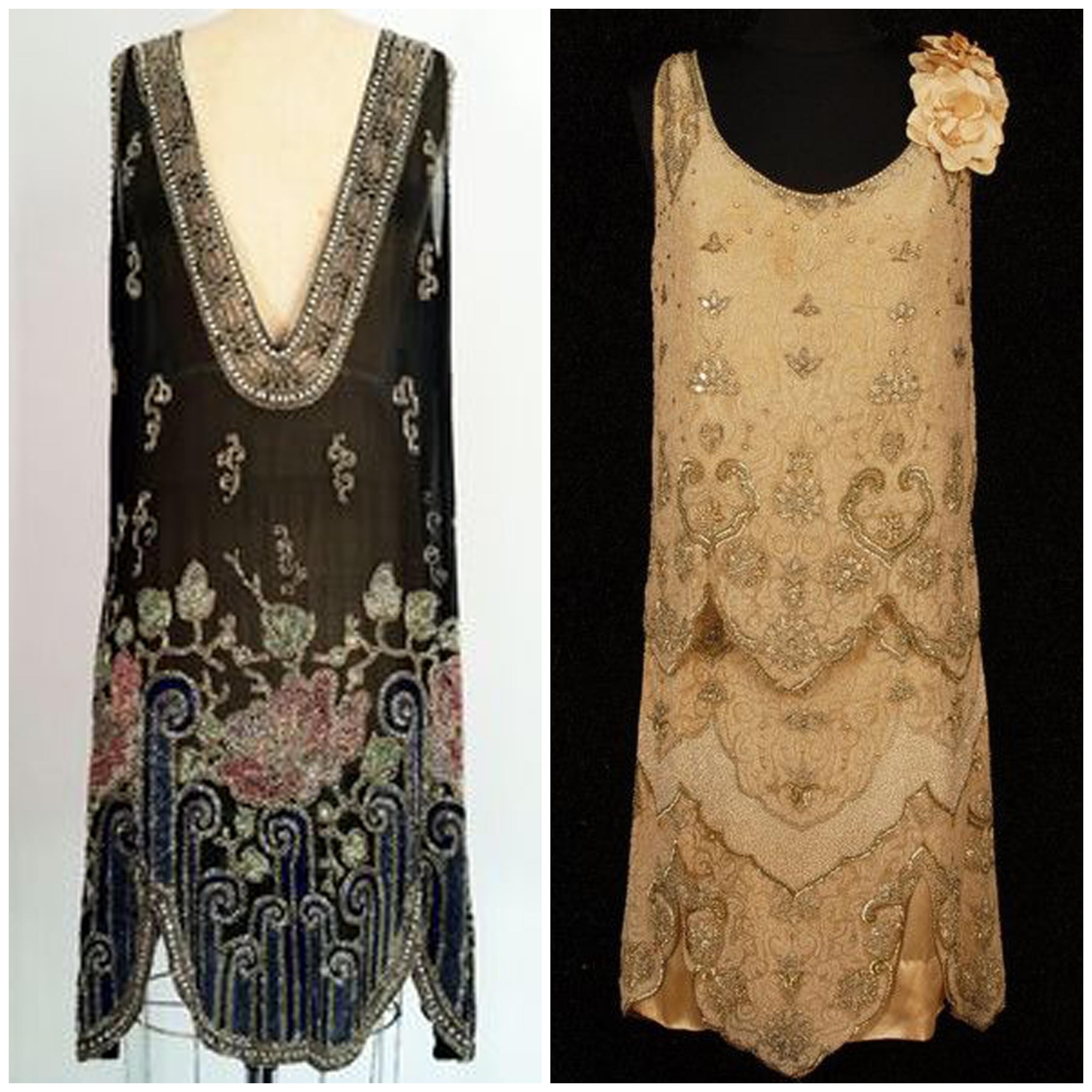 Vintage 1920's Jean Patou Haute Couture Attributed Beaded Floral Silk Deco Dress 4