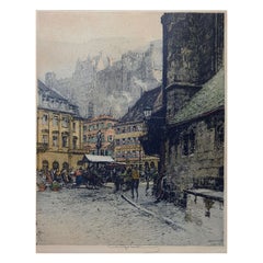 Vintage 1920s Luigi Kasimir Heidelberg Etching