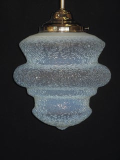 Vintage 1920s Mammoth Ice Blue Deco Fixture