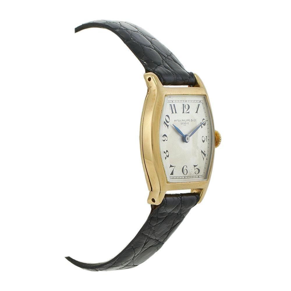 da uomo o donna Orologio Patek Philippe Tonneau d'epoca degli anni '20 in oro giallo 18KT - Carica manuale in vendita