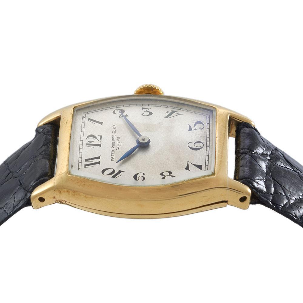 Orologio Patek Philippe Tonneau d'epoca degli anni '20 in oro giallo 18KT - Carica manuale in vendita 4