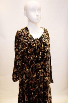 Vintage 1920s Printed Velvet Dress