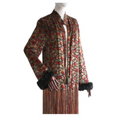Vintage 1920's Silk Devoré Fringed Jacket UK 10-12 US 6-8