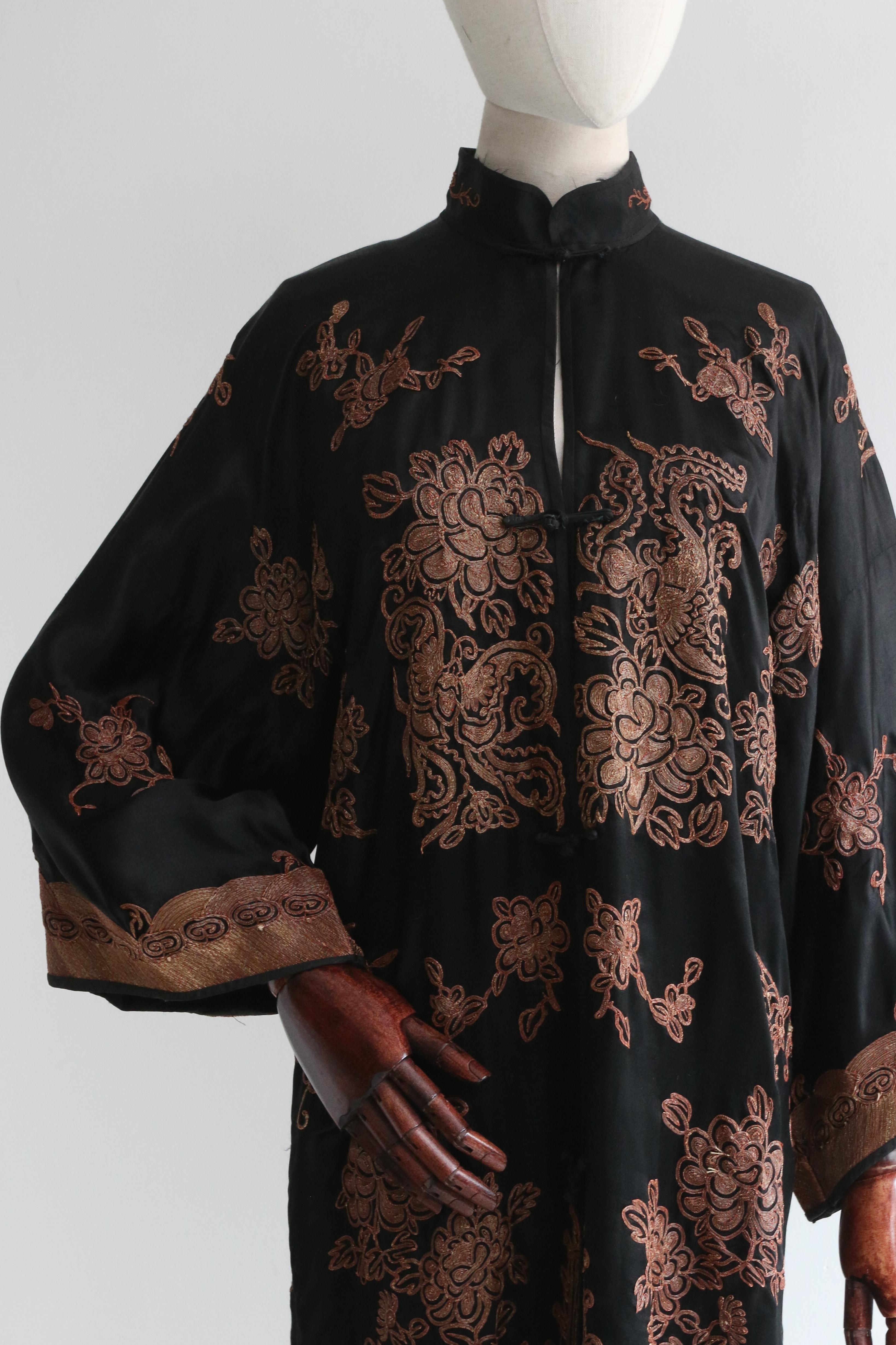 Vintage 1920's Silk Lamé Embroidered Jacket UK 10-14 US 6-10 1