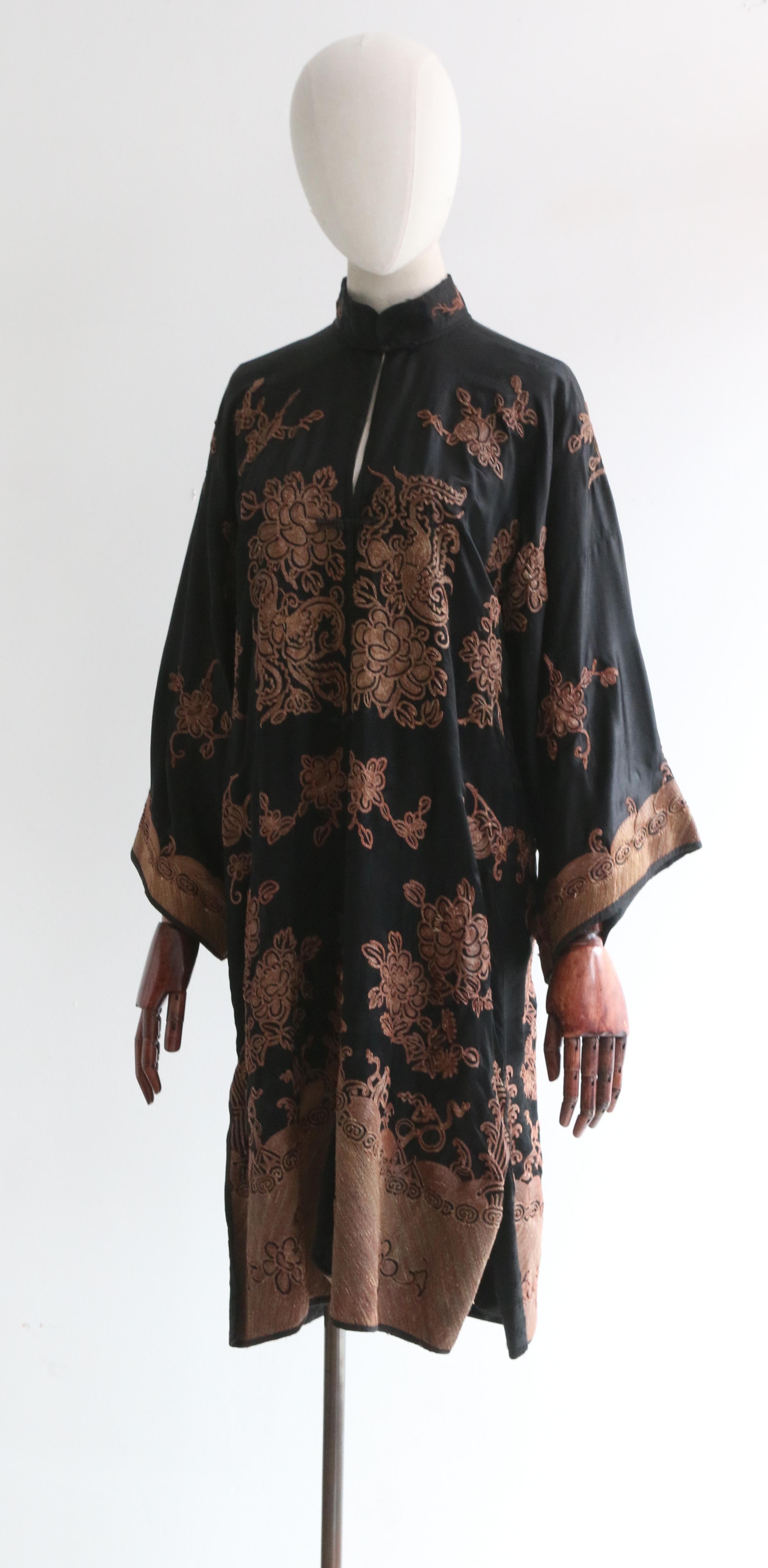 Vintage 1920's Silk Lamé Embroidered Jacket UK 10-14 US 6-10 2