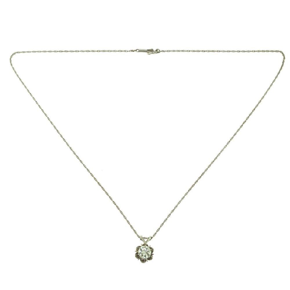 vintage diamond solitaire necklace